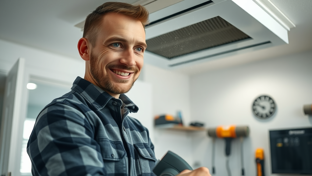 HVAC expert ensuring top indoor air quality by cleaning air ducts