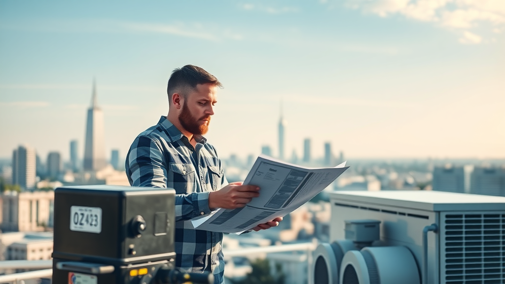 HVAC team reviews rooftop installation plans for efficient commercial hvac installation services