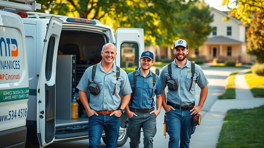 HVAC maintenance team arriving at Cincinnati home for scheduled service