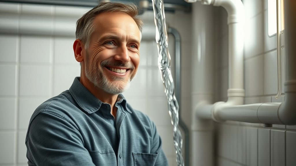 Homeowner enjoying hydro jetting benefits with reliable, clean home plumbing.