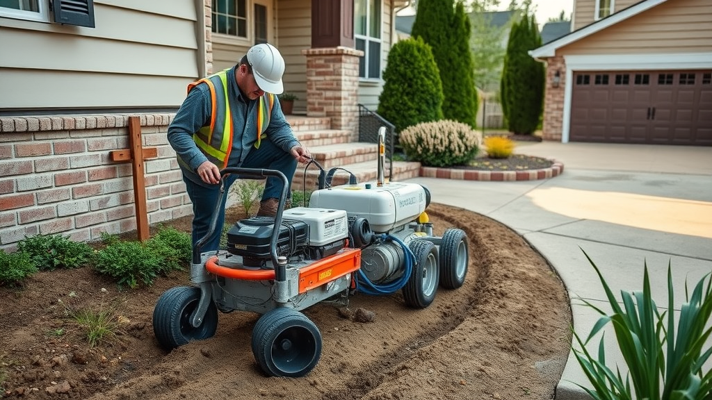 Expert applies trenchless sewer line repair to avoid property damage