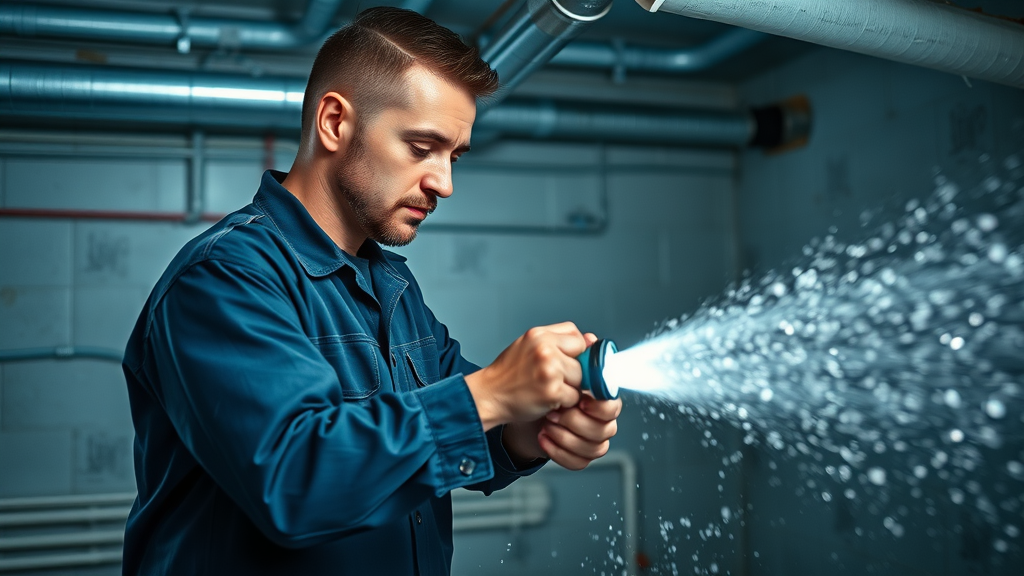 Professional plumber providing fast emergency plumbing services in basement